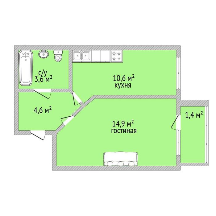 Продажа 1-комнатной квартиры