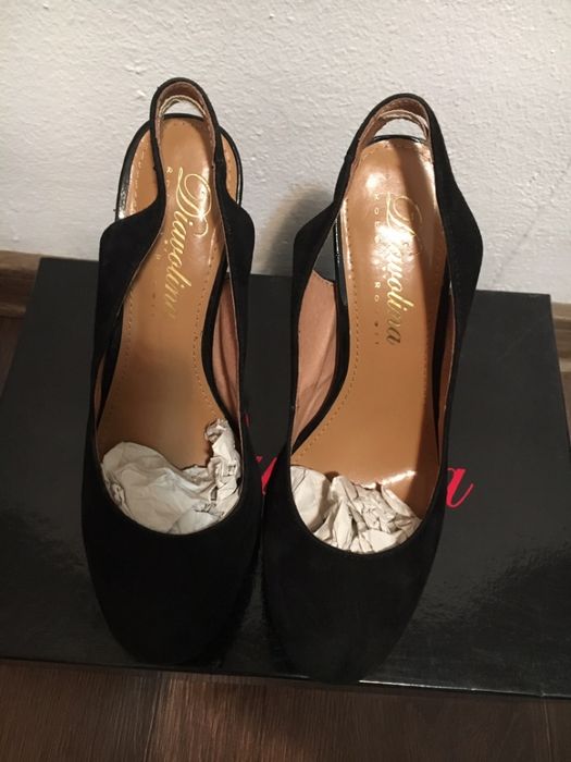 Pantofi decupati piele naturala negri 37.5 38 Diavolina
