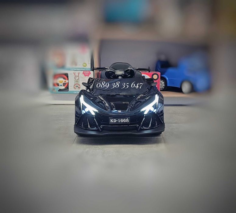 ТОП ЦЕНА!НОВО!Акумулаторна кола Flash BLACK с 4Х4,12V,меки гуми,USB