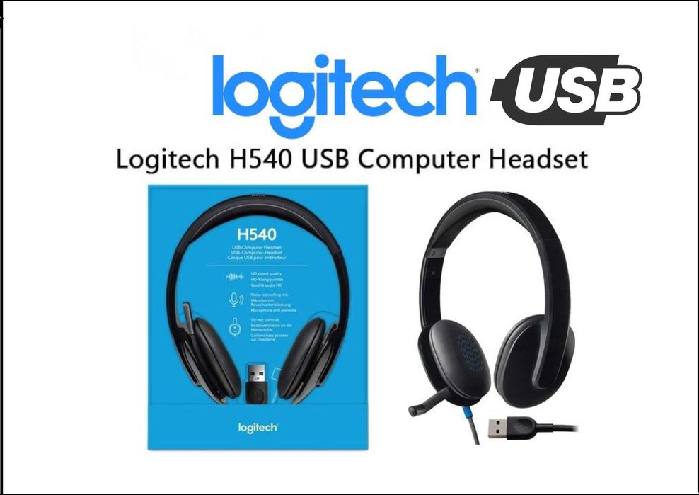 Слушалки с микрофон Logitech Headset H540 UЅВ