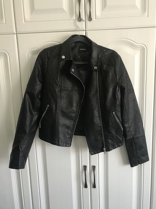 Jacheta de piele Boohoo neagră