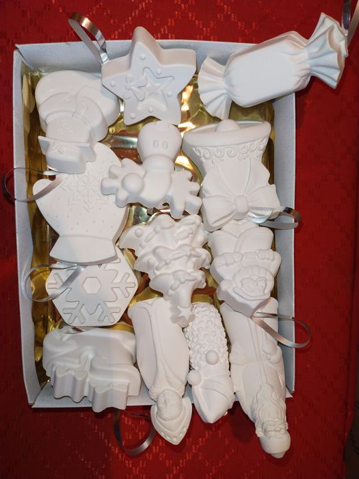 Новогодние фигурки раскраски из гипса