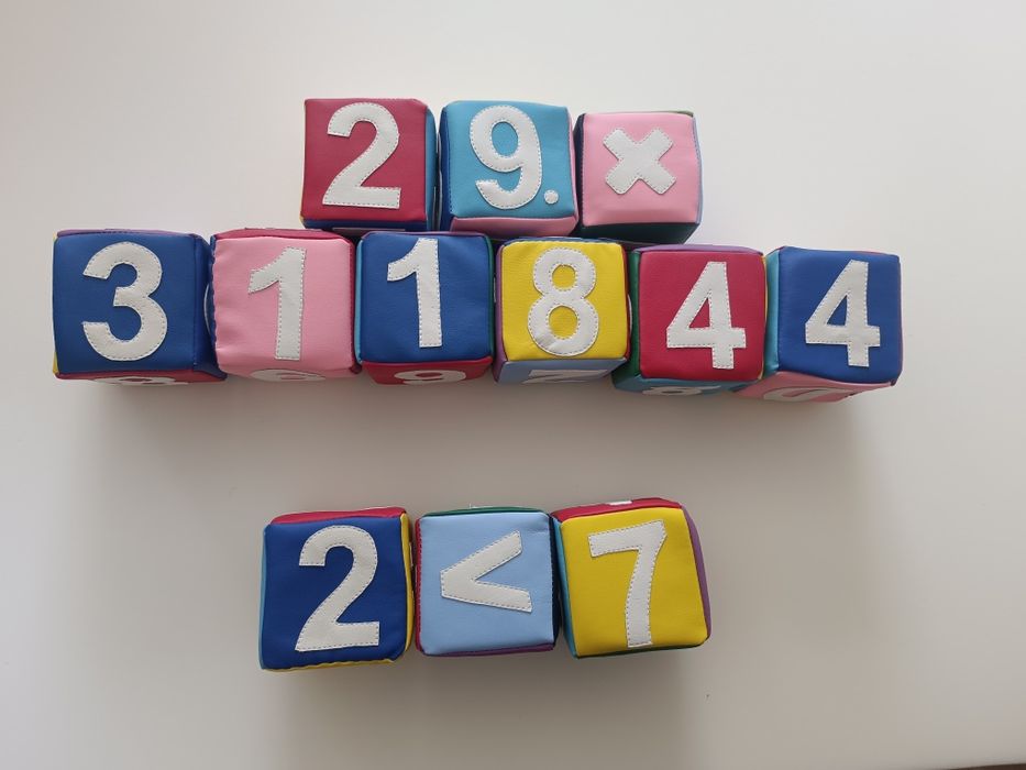 Мягкие кубики-цифры