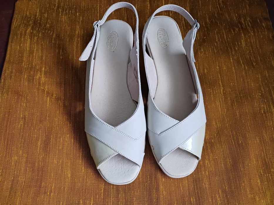 Pantofi Vara SandalePiele Noi Dama Crem 40