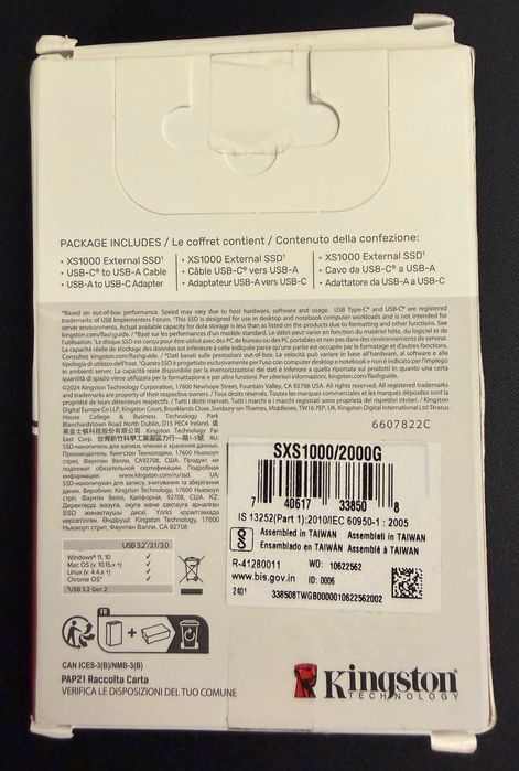 Vand 2TB SDD Extern Kingston XS1000 nou