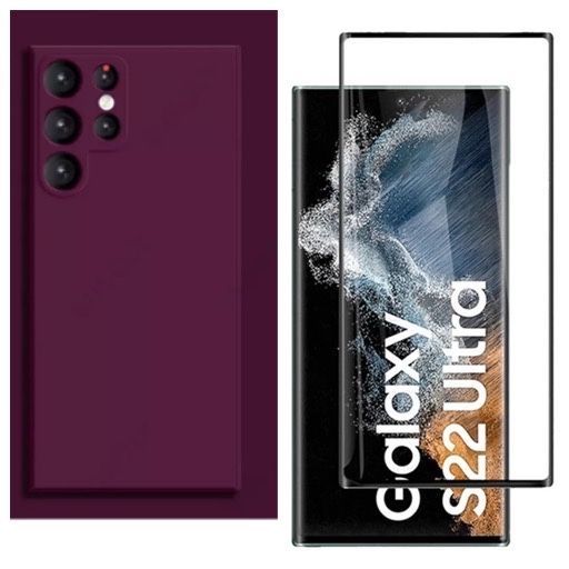 Samsung S22/S23/S24/S25/S26 Ultra Husa Silicon Alcantara +Folie Sticla