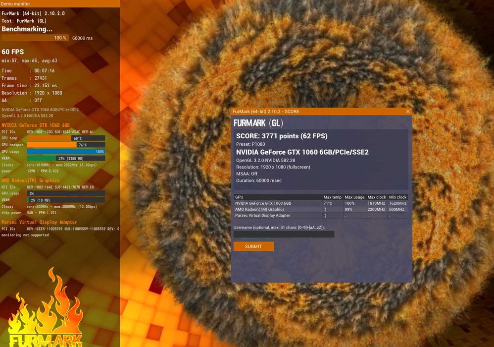 Placa Video GTX 1060 Strix OC