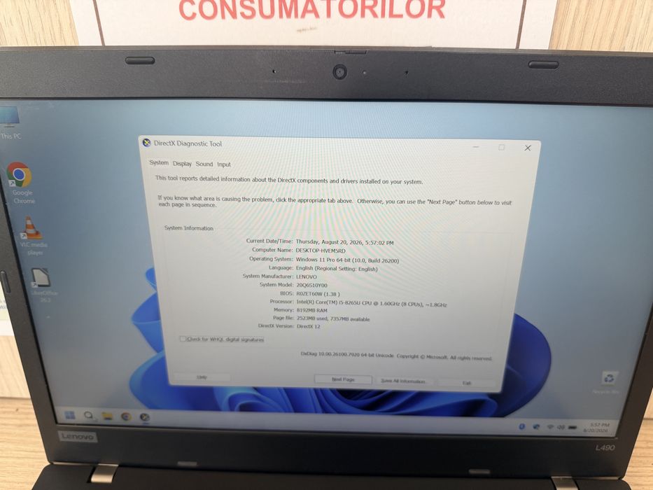 Laptop Lenovo Think pad profesional -1100 ron