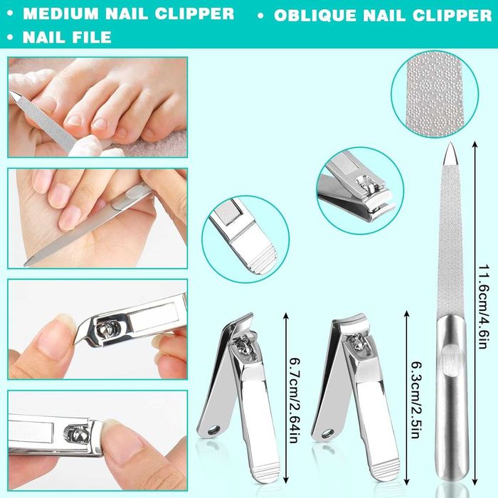 Сет за нокти, грижа за нокти, 10 части, неръждаема стомана