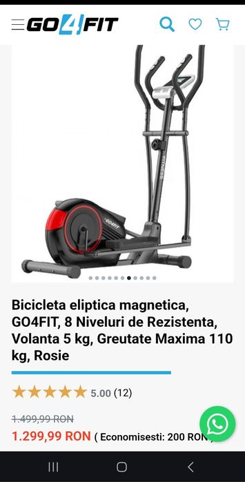 Vand Bicicleta Eliptica, in stare noua,achiziționata acum 3 luni