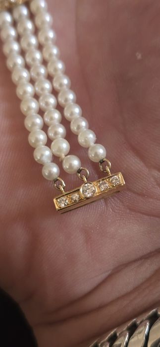 Brățară aur perle si diamante naturale okazie