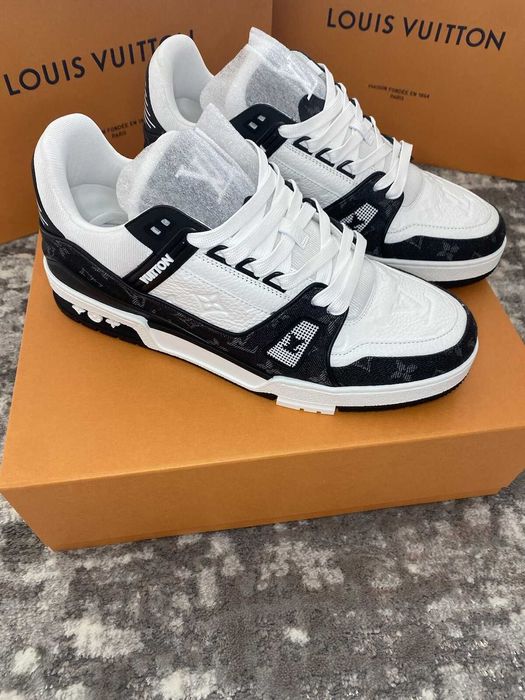 Adidasi Sport Sneakers Luis Vuitton LV Trainers Skate Black White - Livrare Verificare