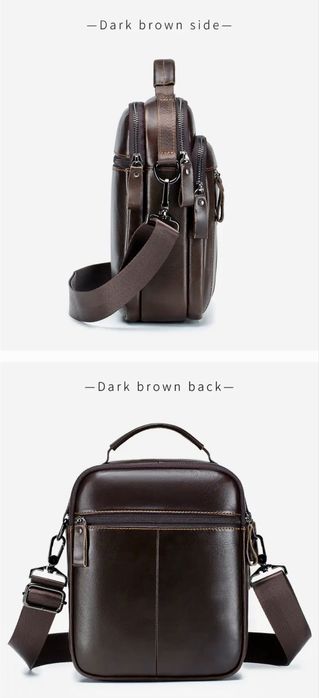 Мъжка бутикова чанта с дръжка /Кафява премиум естест. кожа -7%Промоция