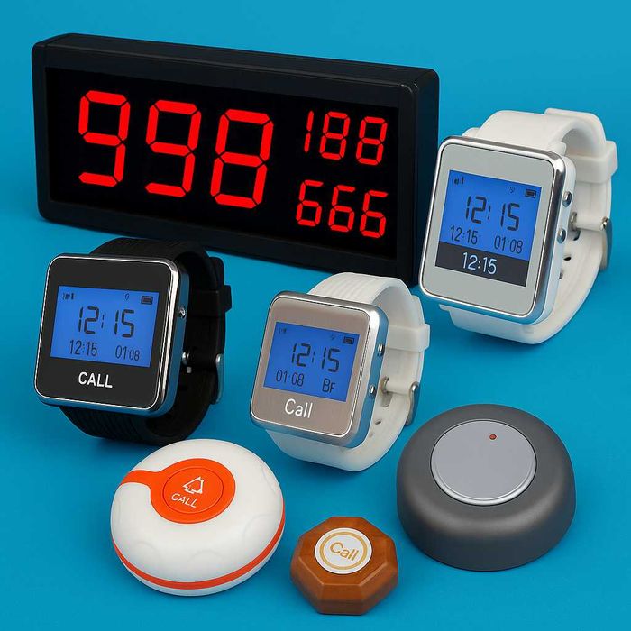 Кнопки вызова официантов! Часы для официантов!