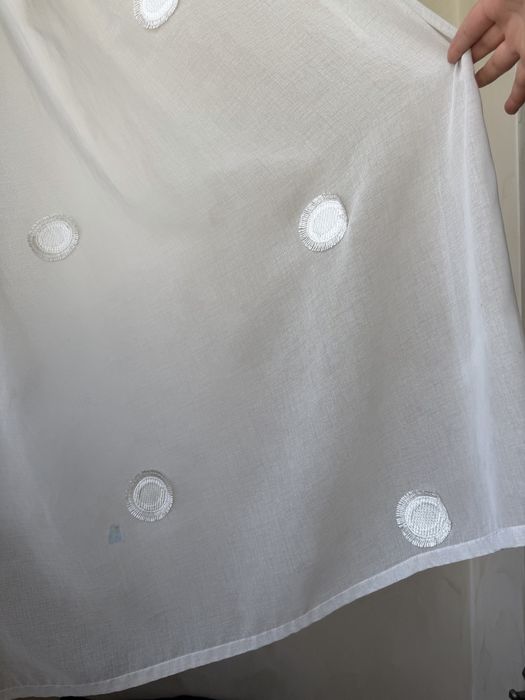 Пердета комплект 5 броя - бели с бродерии точки