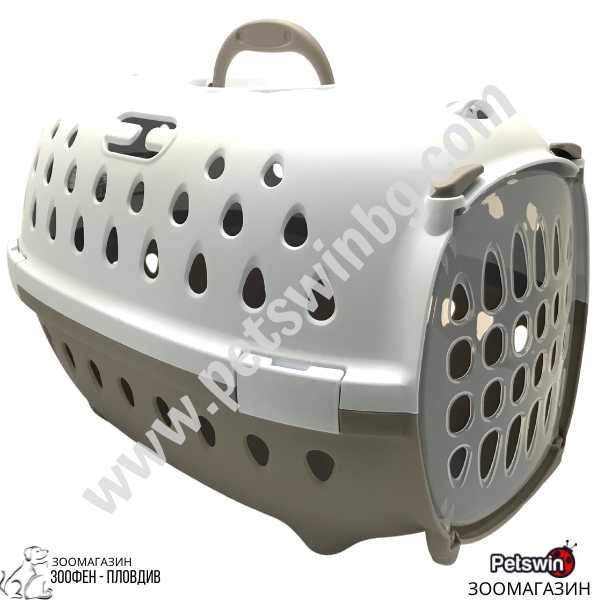 Транспортна Кутия за Куче/Котка - 50см/34.5см/32см - Бял/Бежов цвят