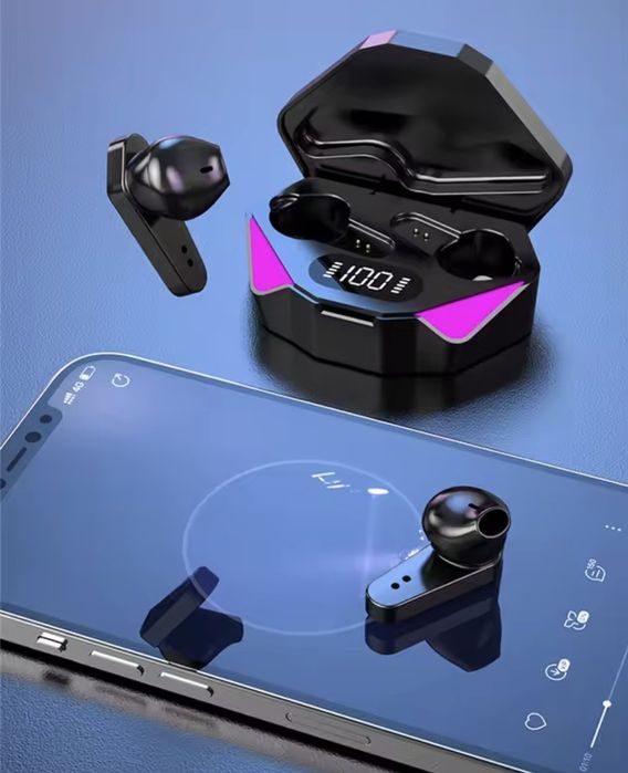 Безжични Bluetooth слушалки с LED дисплей и геймърски дизайн