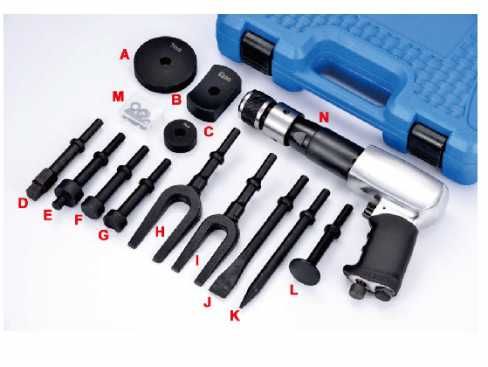 Професионален  пневматичен  чук с инструменти – комплект 14 ч