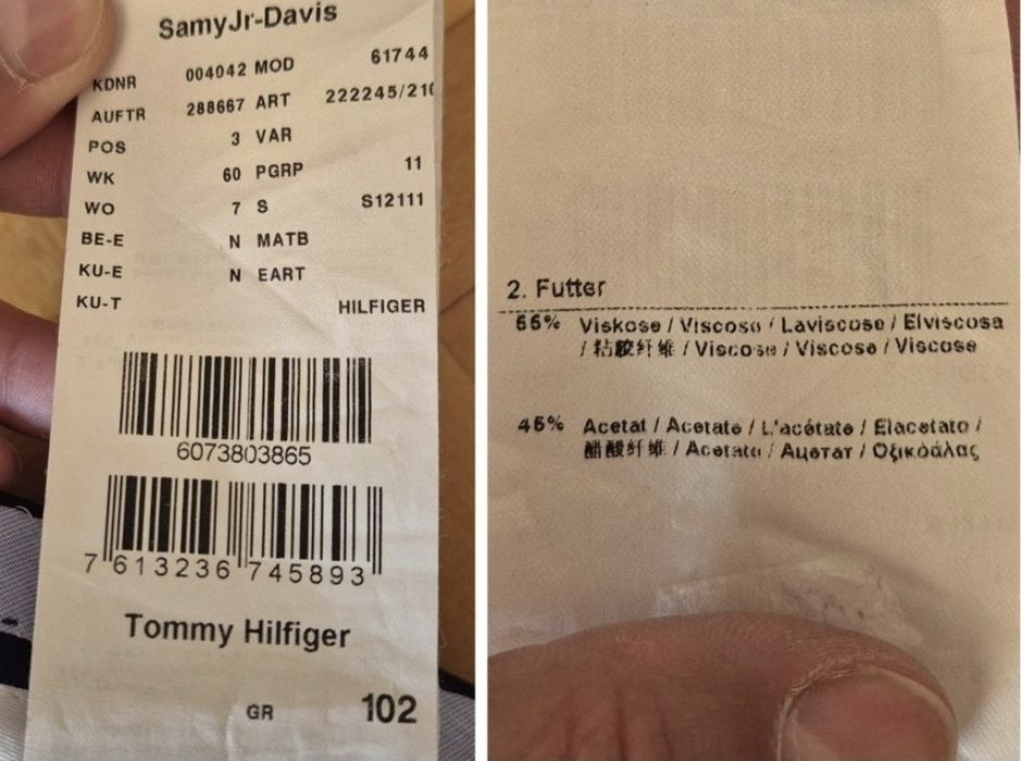 Pantaloni premium Tommy Hilfiger, Tailored, Lână Vergină, Bărbați - 52
