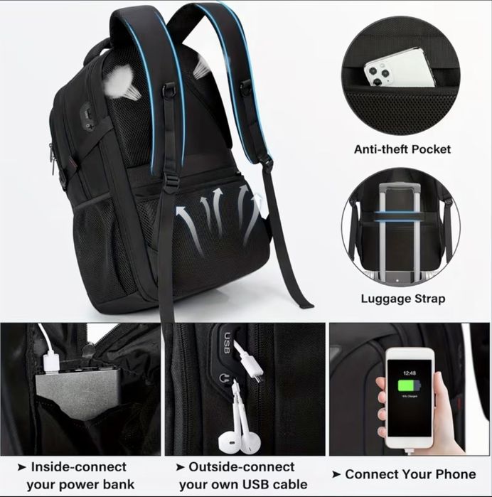 Мъжки удобни професионални раници50L•Универсални,обемни и функционални