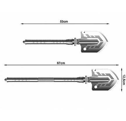 Мултифункционална лопата 16в1 брадва, кирка, отвертка, нож, трион