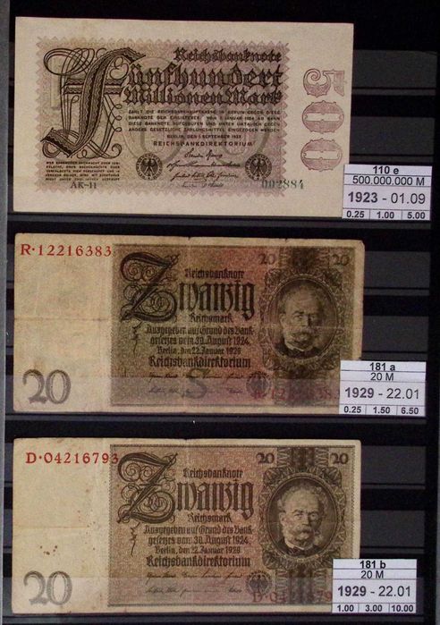 Lot DEUTSCHES REICH: 139 bancnote + 169 notgeld (fără dubluri)