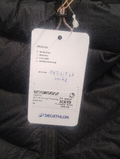 Geacă din puf Trekking la munte Mt500 - produs resigilat Decathlon