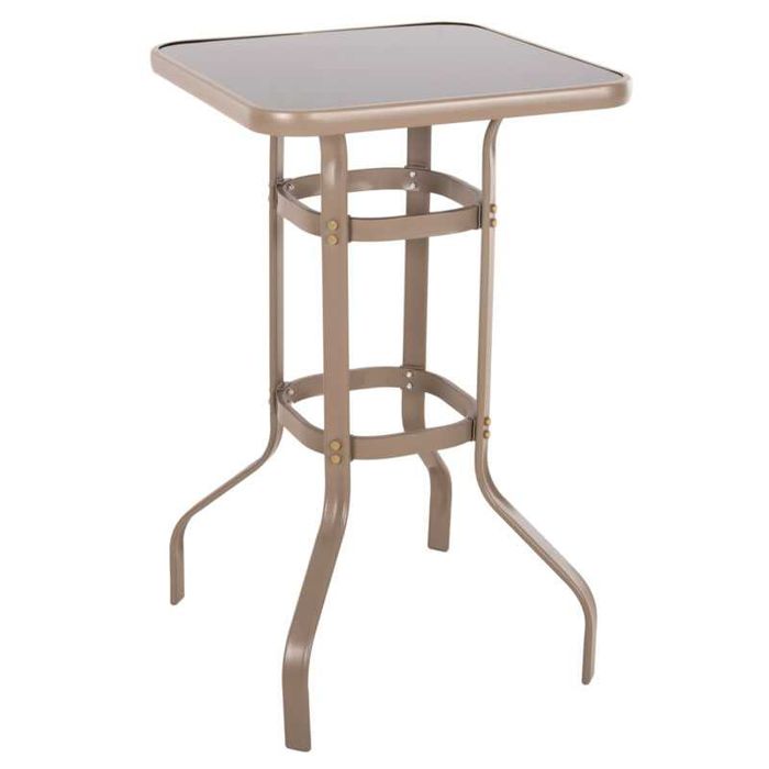 Маса, FIGGY, Черен, Сив, Шампанско, Стъкло, 60х60х100см.