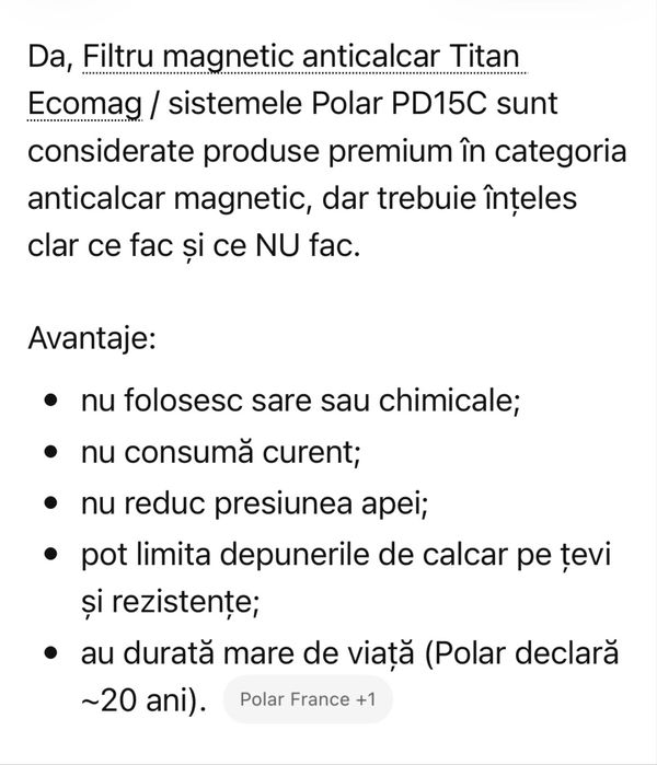 Vand filtru apa anticalcar magnetic PD 15C