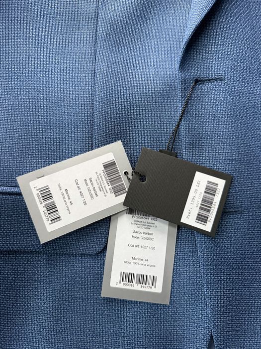 Seroussi sacou bărbați GIZA20BC albastru marime 44 nou cu husa inclus