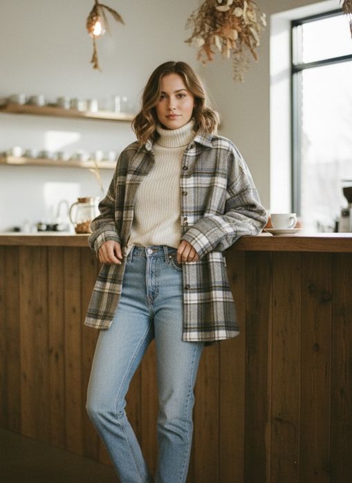 Теплая рубашка just ladies