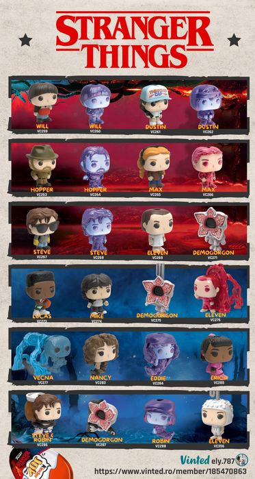 Kinder Joy • Funko • Stranger Things (seria completa!) Bucuresti