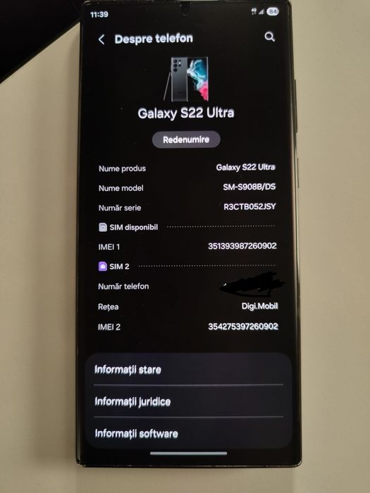 Vand Samsung Galaxy S22 ultra