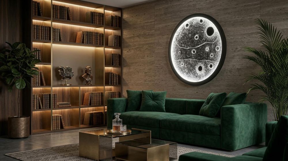 Tablou GIGANT 3D Suprafața Lunii (99 cm) - Decorațiune perete Premium