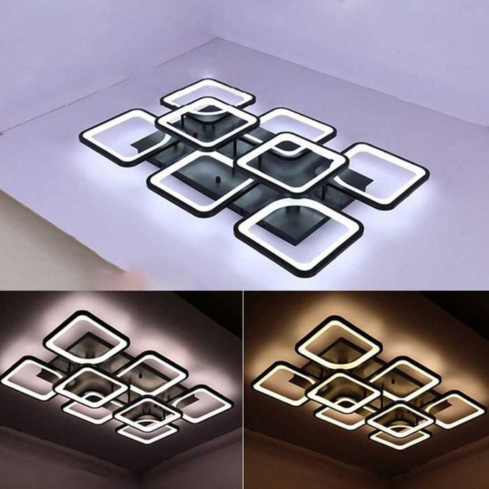 Абажур Луксозна LED 120W плафониера лампа плафон димируема квадрати