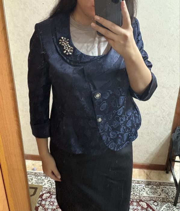 Жакет вечерний темно синий