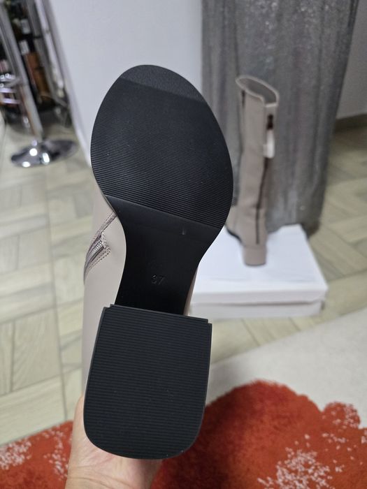 Cizme lungi din piele naturala, nuanta vizon
