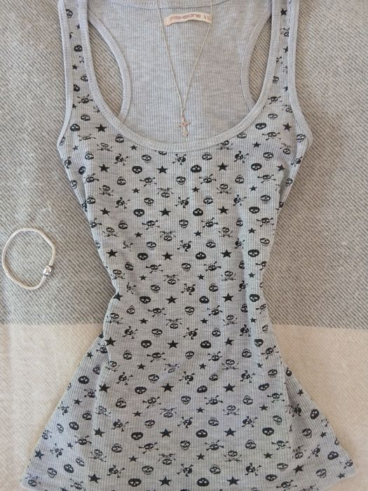 2000s grunge skull потник