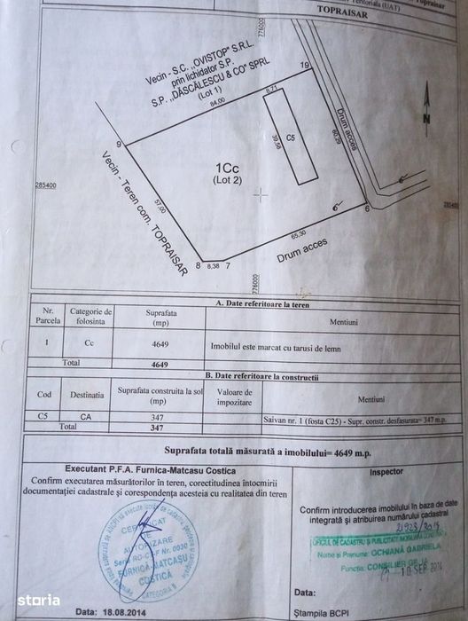 Topraisar langa Biosera Sofra teren 4649 mp cu hala 347 mp