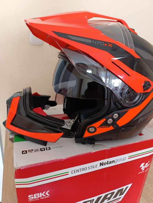Каска Nolan N70-2 X ECE 22.06 Stunner N-Com Flat Black/Orange - M