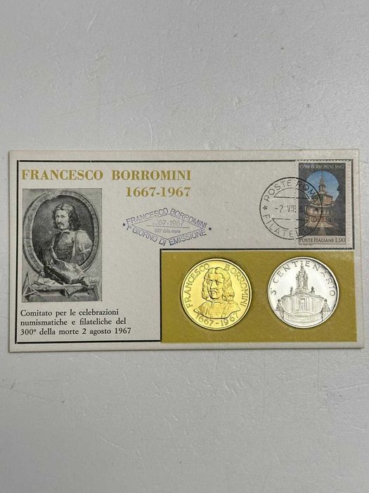 SET - MONEDA AUR 22K + MONEDA ARGINT 900 - 1967 - Italia - 18g. !