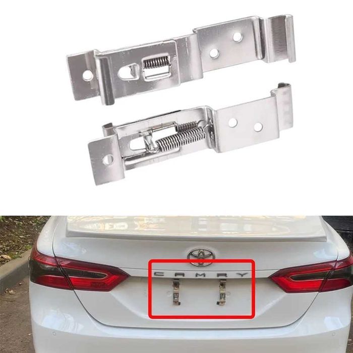 Set suport numar inmatriculare auto inox fara rama / slim / invizibil