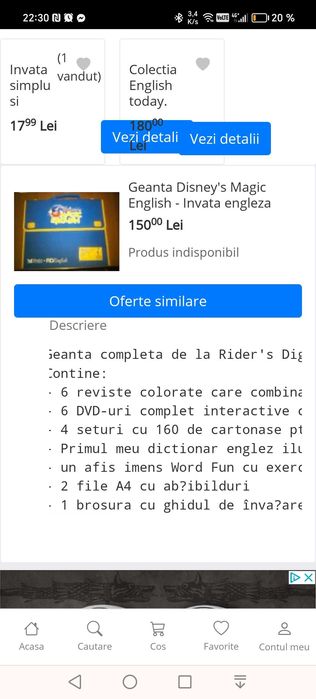 Geanta Magic English și cărți pentru copii