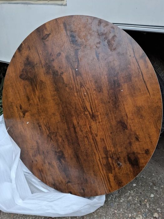 Set 2 masute de cafea,cadru metalic,blat din lemn,culoare maro vintage