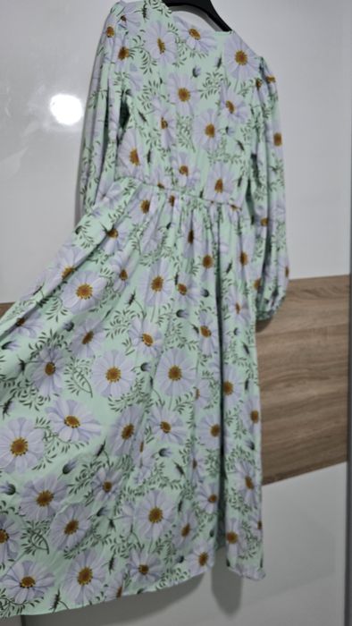 Rochie midi Na-kd cu maneci lungi bufante