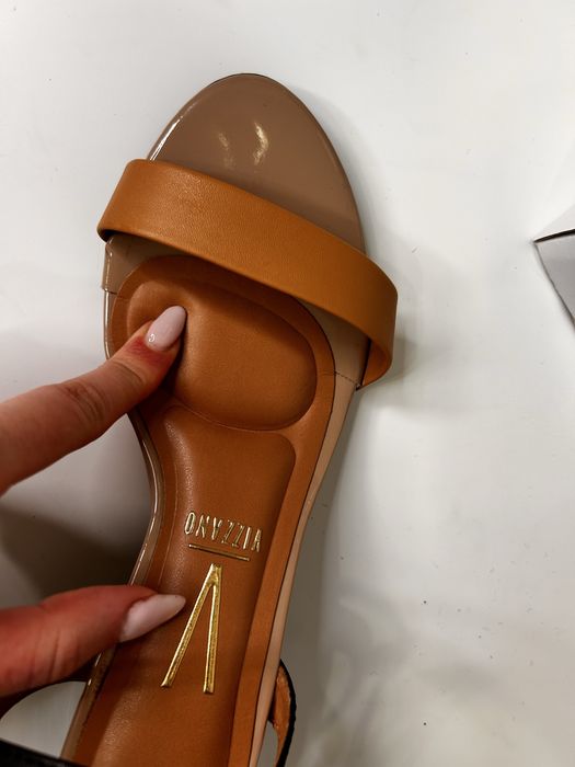 Sandale elegante bej toc mic