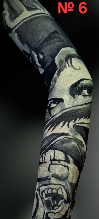 Имитация на истински татус тип наколенка/налакътник/чорап - универсален размер за мъже и жени № 1 до 12 (24 общо)