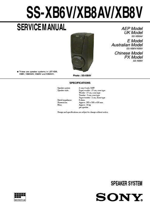 Продам акустику SONY SS-XB 8AV