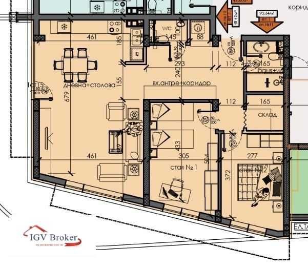 Тристаен апартамент в м-т Гърдова глава