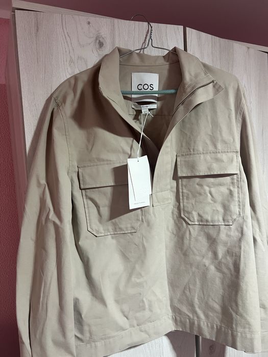 Cămașă din bumbac-twill cu jumătate de fermoar